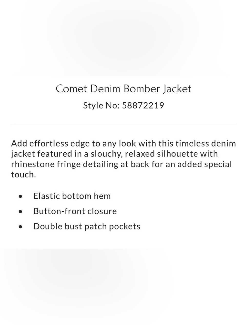 FREE PEOPLE Rhinestone Fringe COMET Denim Bomber Jacket - Picture 15 of 16